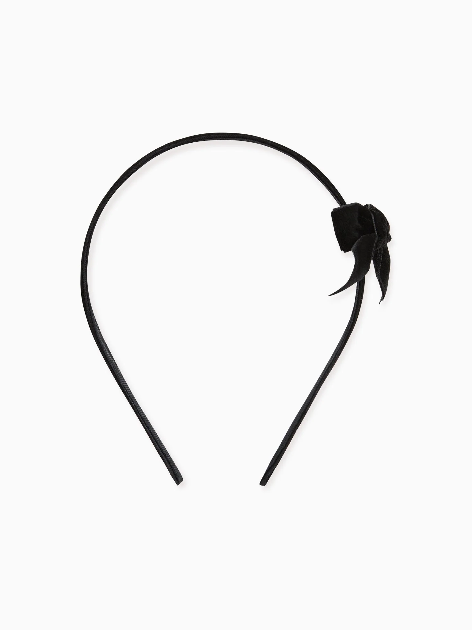 Black Small Bow Velvet Girl Headband - Image 3