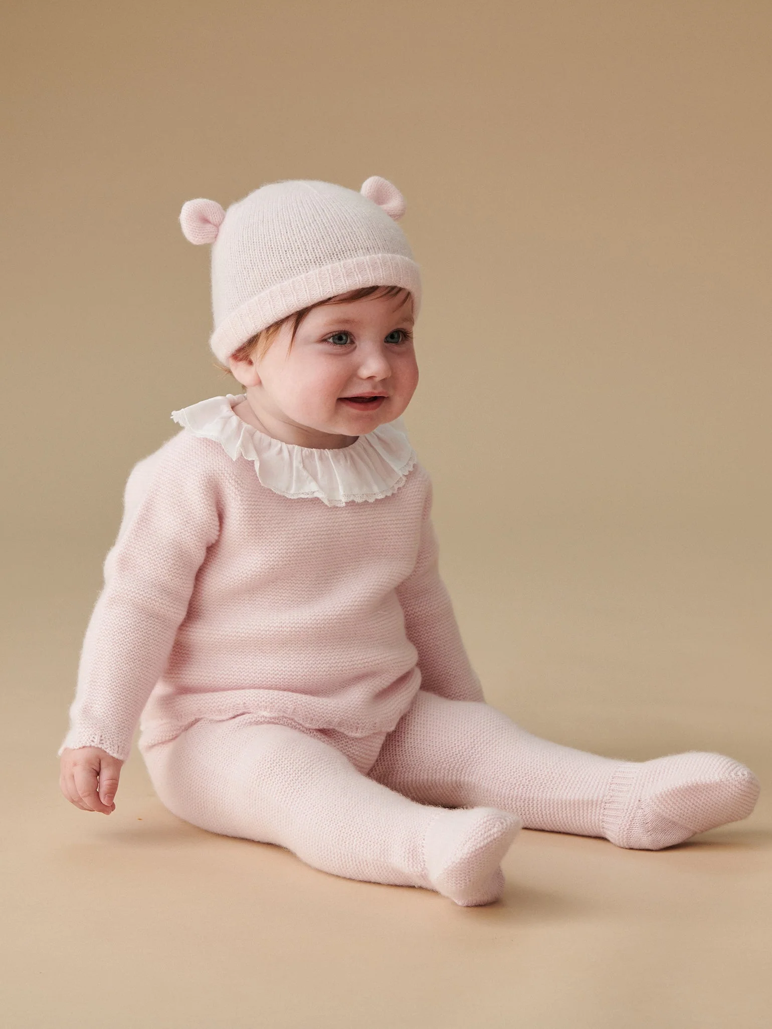 Pink Gloria Cashmere Baby Hat - Image 3