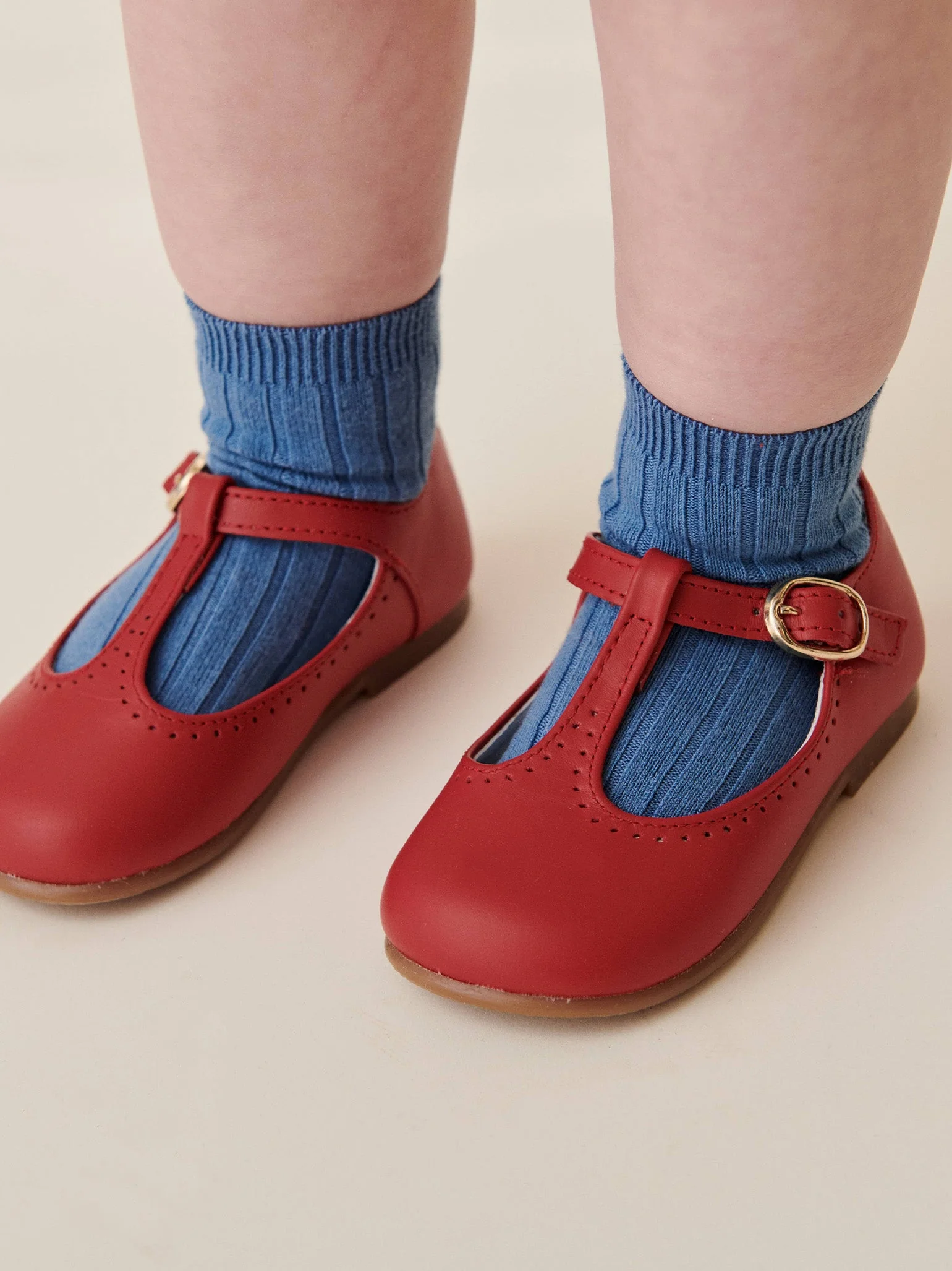 Red Leather Girl T-Bar Shoes - Image 6